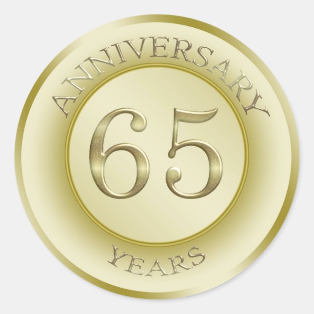 Effet or Sticker 65ème anniversaire Mariage (Devant)