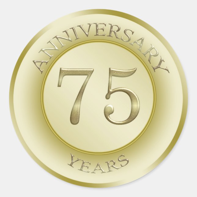 Effet or Sticker du 75e anniversaire du Mariage (Devant)