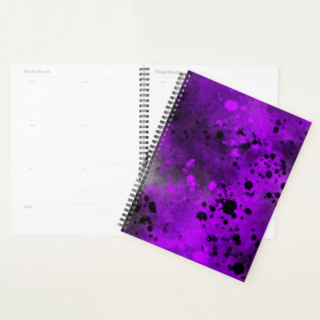 Effet Paint Splatter violet & noir (Devant avec enveloppe)