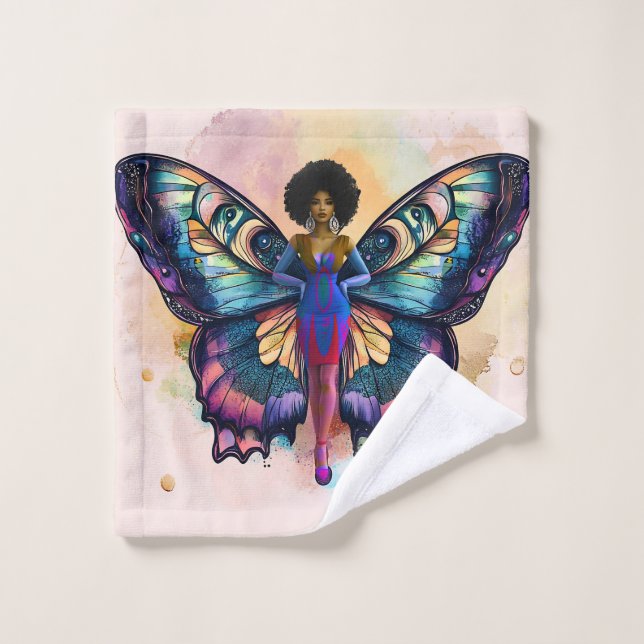 Effet Papillon à âme (Image) (Gant de toilette)