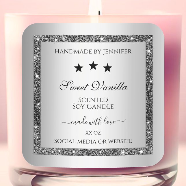 Effet Parties scintillant d'argent Étiquettes d'em (Créateur téléchargé)