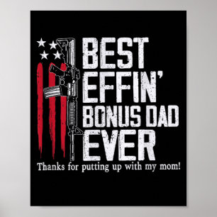 Effin Bonus Dad Flag Vatertag Patriot Stiefvater 1 Poster