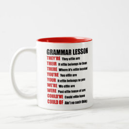 Effin Grammatik-Lektions-Spaß sind sie ihre dort Zweifarbige Tasse