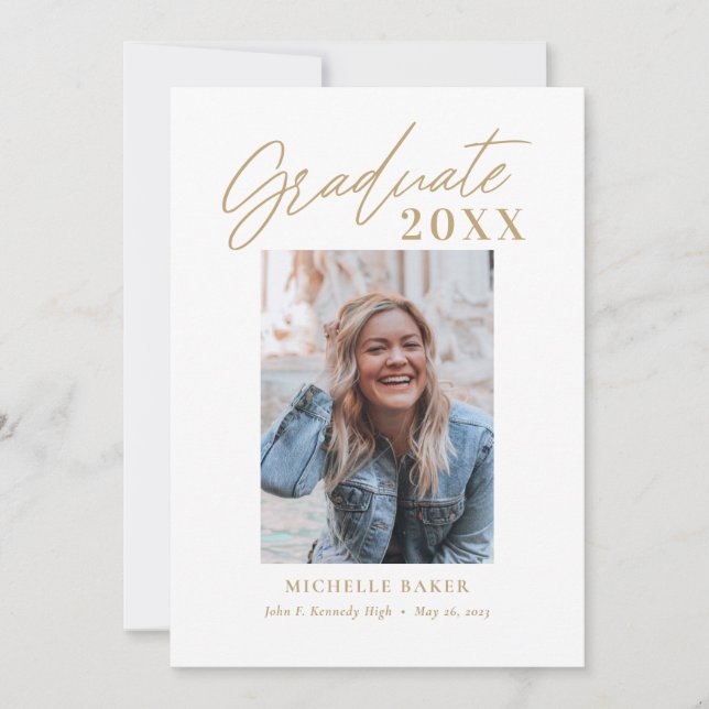 Efforless Charm Editable Color Abschluss Einladung (Vorderseite)