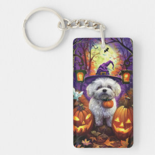 Éffrayant Bichon Frise Halloween sorcière et Citro