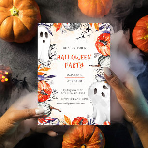Éffrayant Halloween Party Invitation Citrouille fa