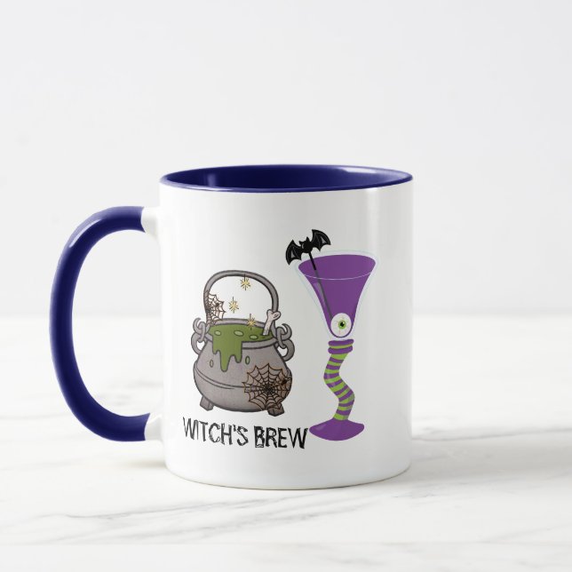 Éffrayant Halloween Witch's Brew Mug - Purple & Gr (Gauche)