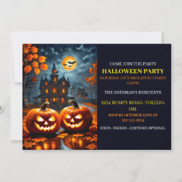 Éffrayant Haunted House Halloween Invitations de l