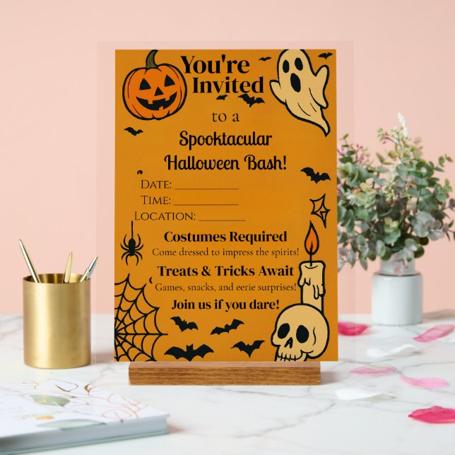 Éffrayant Invitation Halloween Bash | Fantômes et  (Mariage)