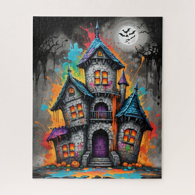 Éffrayant Rainbow Splatt Castle Jigsaw Puzzle (Vertical)
