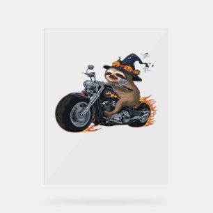 Éffrayant Sloth Motorcycle Ride Halloween Biker Fu