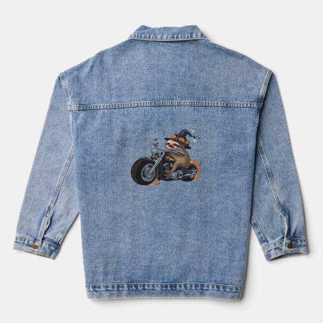 Éffrayant Sloth Motorcycle Ride Halloween Biker Fu (Verso)