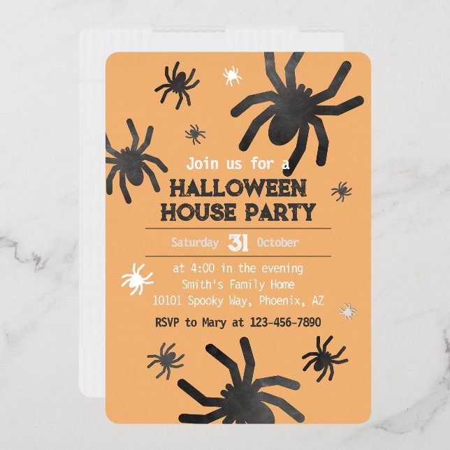 Éffrayant Spider Happy Halloween Party Invitation (Enveloppe)