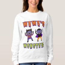 Éffrayant Sweatshirt des monstres d'Halloween MaMa