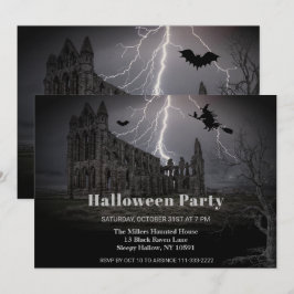 Éffrayant Vielles ruines Halloween Fête Invitation