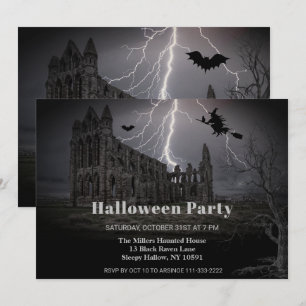 Éffrayant Vielles ruines Halloween Fête Invitation