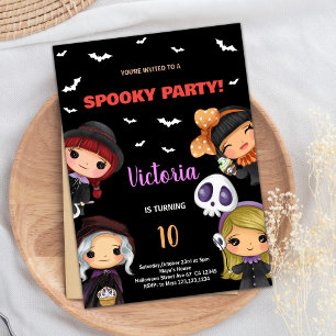 Éffrayante fête Black Halloween Invitations Annive