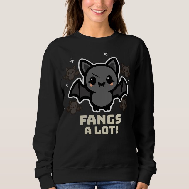 Éffrayante Kawaii Bat Halloween Sweatshirt (Devant)