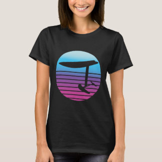 Efoil Elektrisches Tragflügelboot Retro Sonnenunte T-Shirt