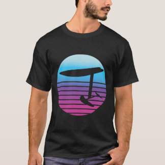 Efoil Elektrisches Tragflügelbrett Retro Sonnenunt T-Shirt