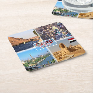 EG Kairo - Fluss Nile - Khan el Khalili - Rechteckiger Pappuntersetzer