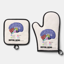 Egal ... Gehirn Anatomie Psyche Humor Ofenhandschuh & Topflappen-Set