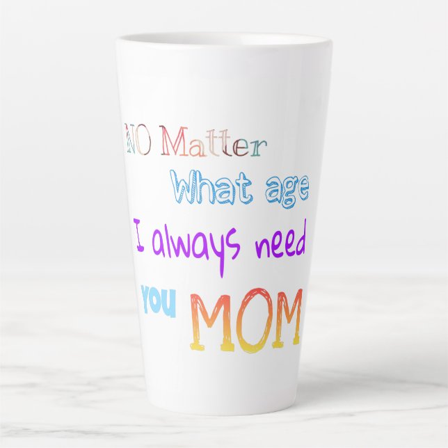 egal wie alt ich immer deine Mutter brauche Milchtasse (Vorderseite)
