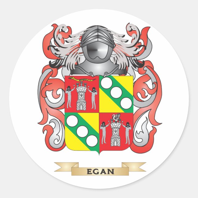 Egan-Wappen Runder Aufkleber (Vorderseite)