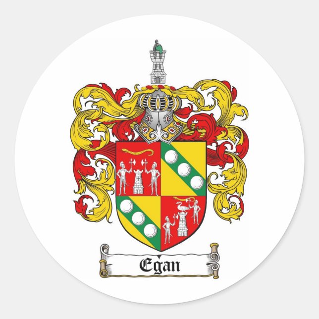 EGANISCHES FAMILIENWAPPEN - EGANISCHER WALDBÜCHER RUNDER AUFKLEBER (Vorderseite)