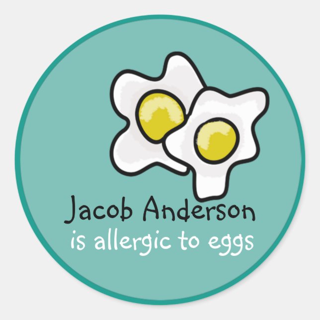 Egg Allergy individuell anpassbarer Aufkleber (Vorderseite)