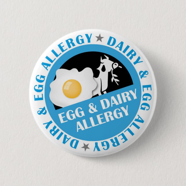 Egg and Dairy Allergy Badge Button (Vorderseite)