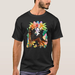 Egg Basket Kaninchen Reiten wird Deutschland Hund T-Shirt