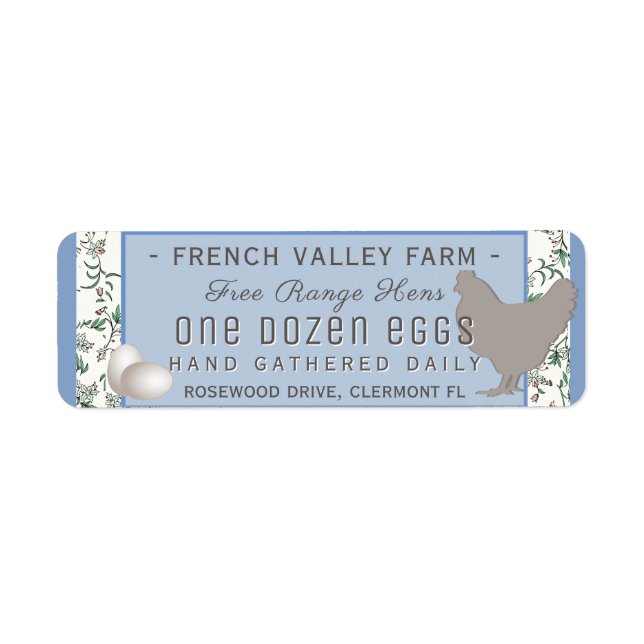 Egg Carton Étiquette Retour Taille de l'adresse He (Devant)