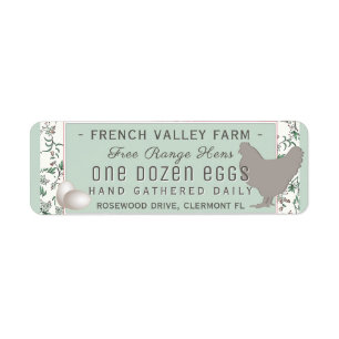 Egg Carton Étiquette Retour Taille de l'adresse He