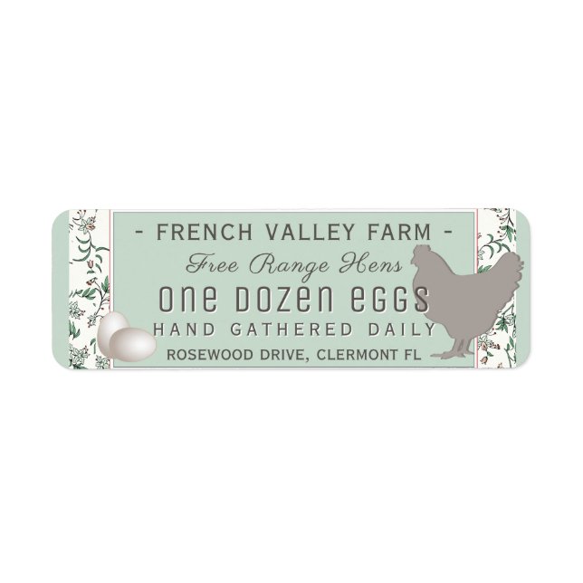 Egg Carton Étiquette Retour Taille de l'adresse He (Devant)