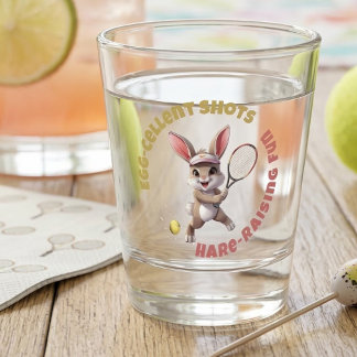Egg-Cellent Shots Hare-Raising Fun - Tennis Bunny Schnapsglas