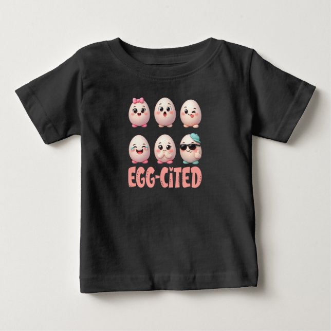 Egg-Cited, Girls Easter Egg Baby T-shirt (Vorderseite)