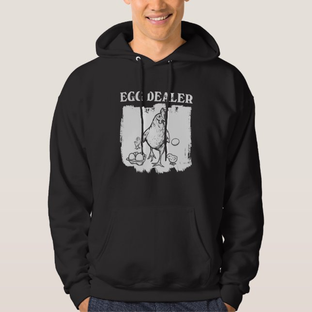 Egg Dealer Farmer Chicken Egg  Bleached Chicken Hoodie (Vorderseite)