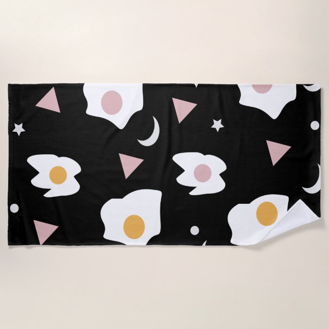 Egg Dinner Moon Confetti Muster Strandtuch (Vorderseite)