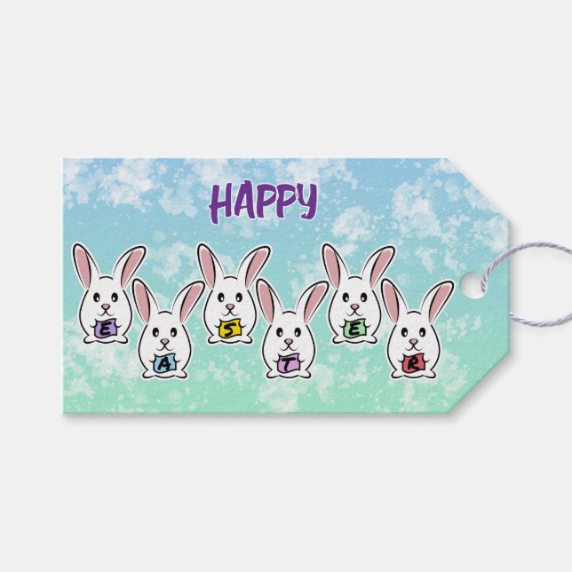 Egg Gestaltete Osterkaninchen Geschenkanhänger (Vorderseite (Horizontal))