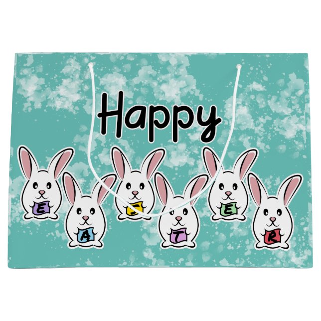 Egg Gestaltete Osterkaninchen Große Geschenktüte (Vorderseite)