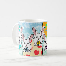 Egg Gestaltete Osterkaninchen Kaffeetasse