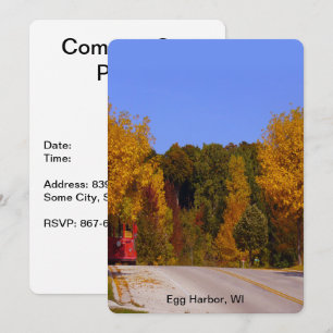 Egg Hafen, WI Herbstsaison mit Trolley Car Einladung