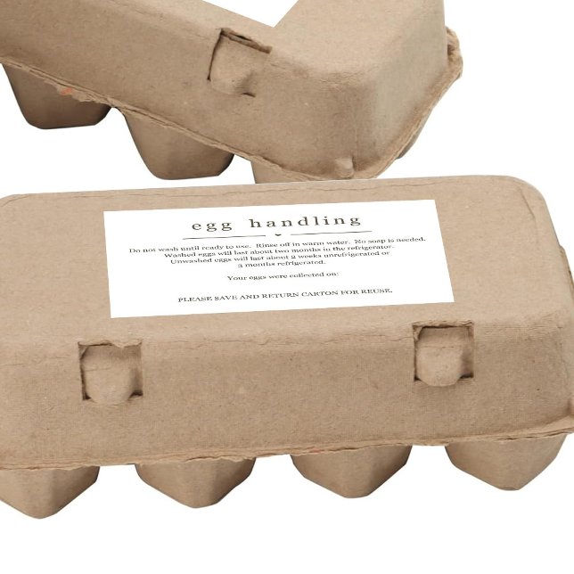 Egg Handling Instruction Sticker Carton Care Label (Von Creator hochgeladen)