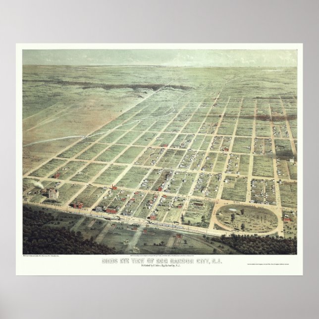 Egg Harbour City, NJ Panorama Karte - 1865 Poster (Vorne)