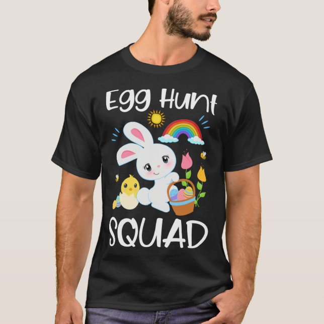 Egg Hunt Squad Cute Quote Easter Bunny Baby Chick  T-Shirt (Vorderseite)