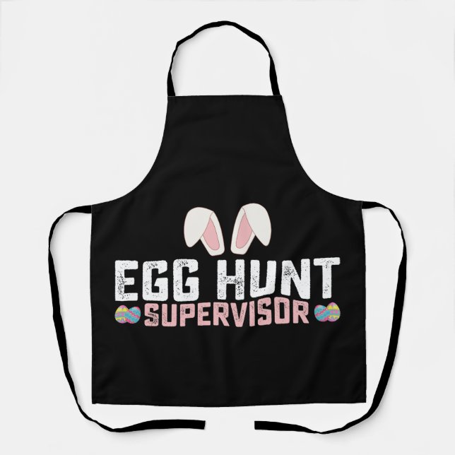 Egg Hunt Supervisor Funny Oaster Bunny Rabbit Schürze (Vorderseite)