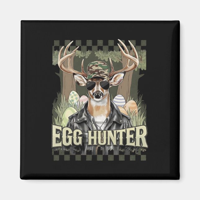 Egg Hunter Deer Buck Byckward Cap Deer Hunting Eas Magnet (Vorne)