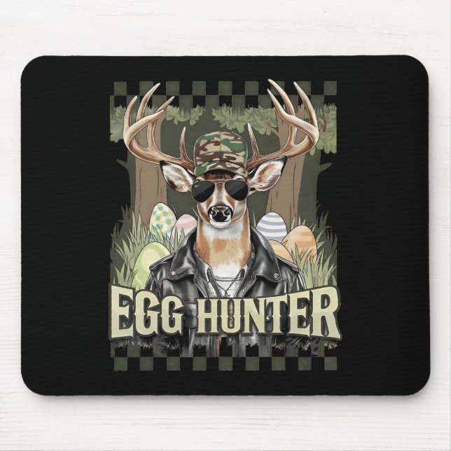 Egg Hunter Deer Buck Byckward Cap Deer Hunting Eas Mousepad (Vorne)