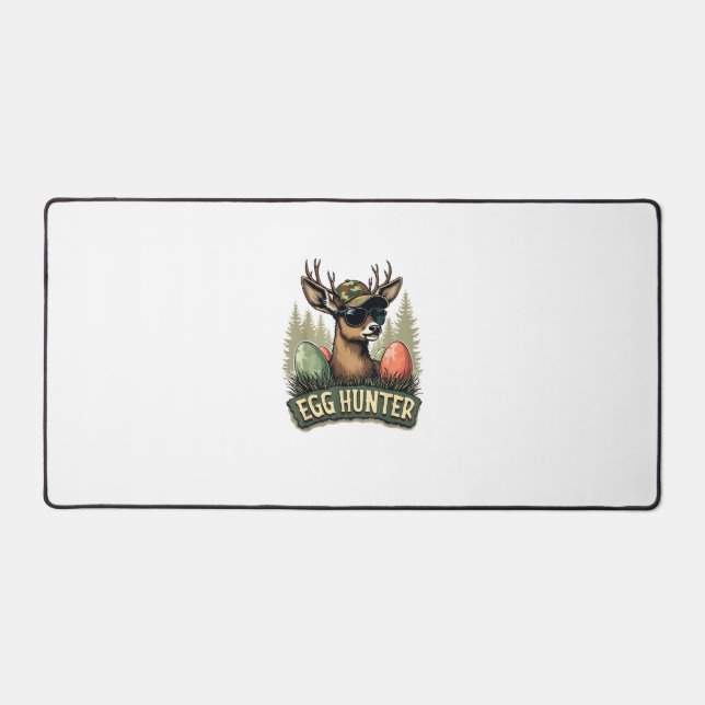 Egg Hunter Deer Buck Happy Easter Day Eggs Boys Ki Schreibtischunterlage (Vorderseite)